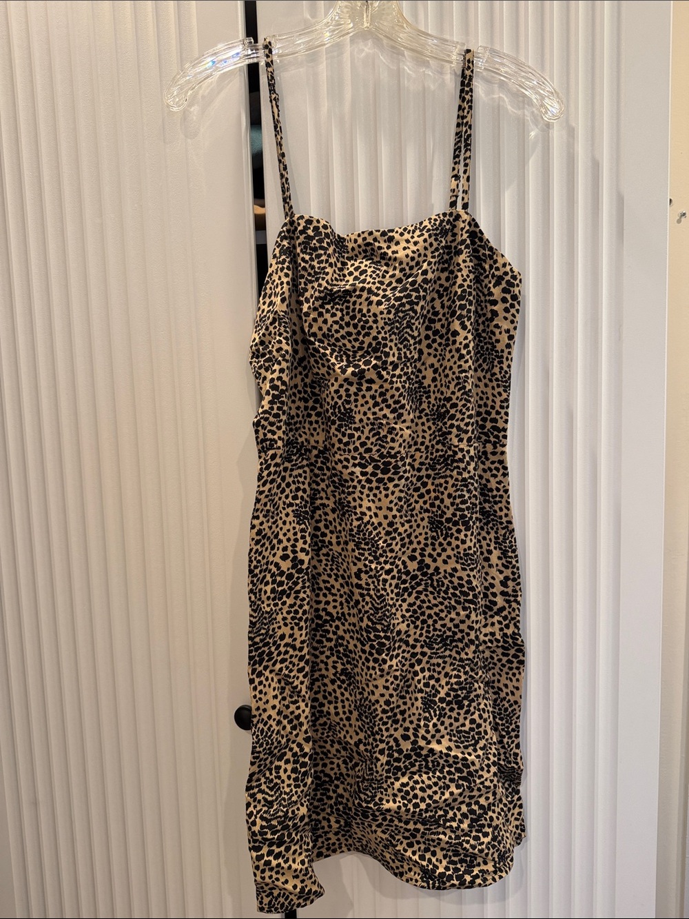 & Other Stories Beige Leopard Print  Slip Mini Dress